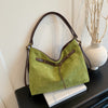 Bolso Multifuncional de Ante Vintage para Hombro y Bandolera