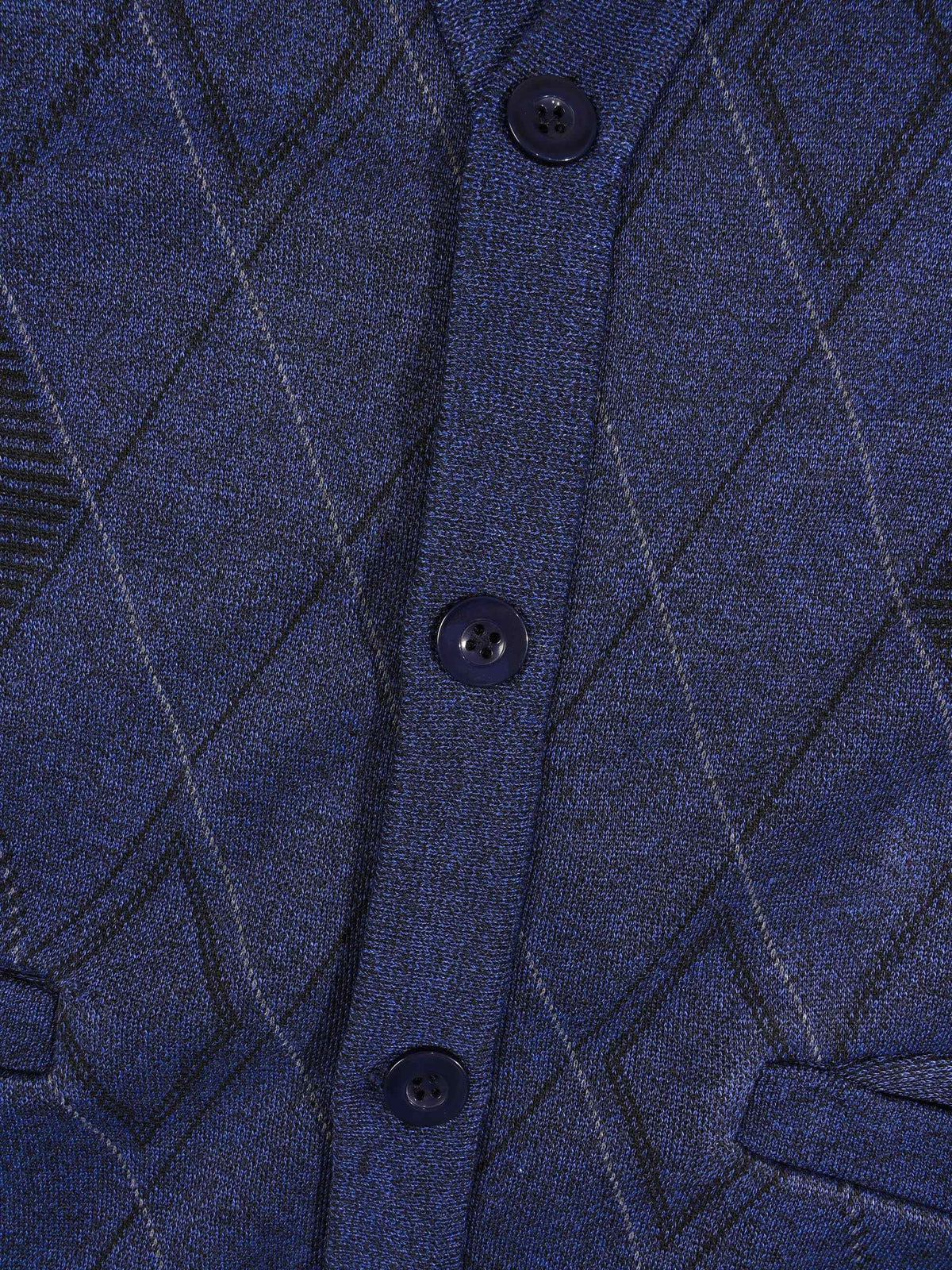 KZZ Men's Plaid V-Neck Long-Sleeve Knit Cardigan