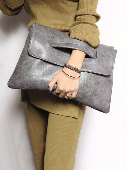 Bolso Clutch de Gran Capacidad con Correa Bandolera y Cierre Magnético