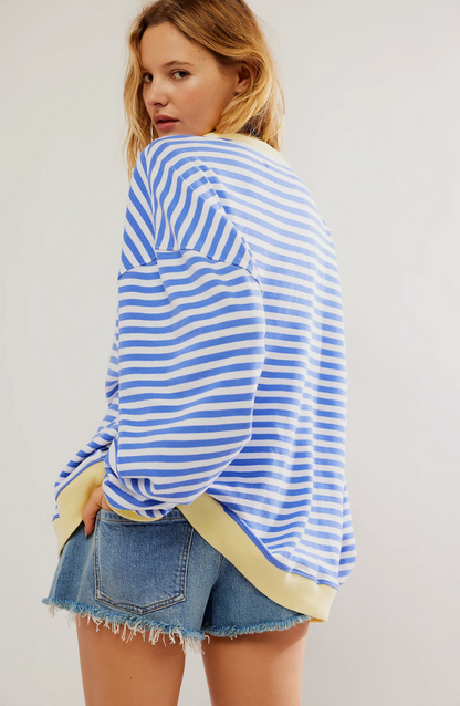 MANDIE - Jersey oversize de rayas vibrantes con acentos para mujeres