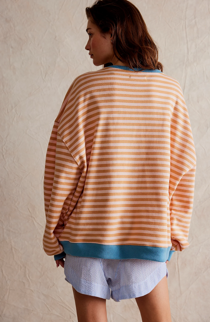 MANDIE - Jersey oversize de rayas vibrantes con acentos para mujeres
