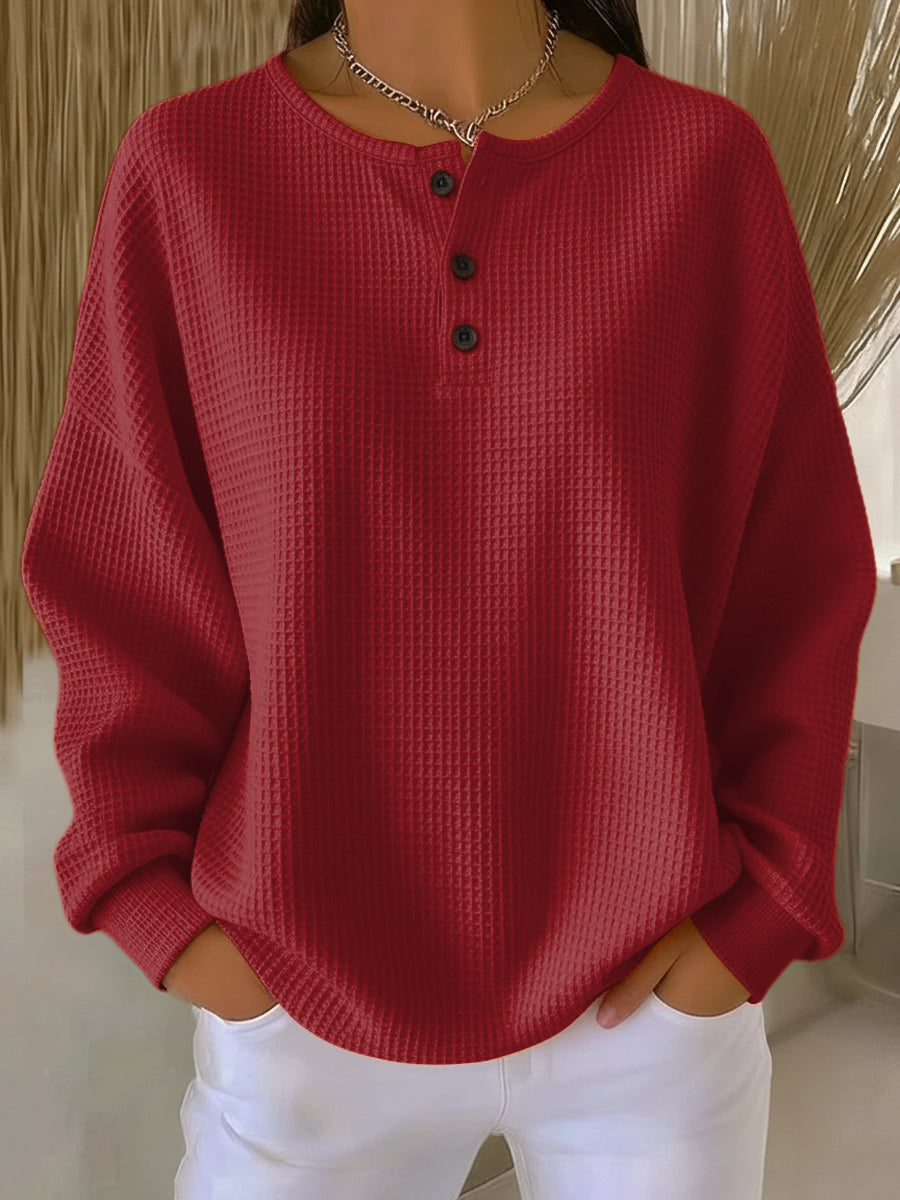 Chieti - Sudadera Henley Gofrada