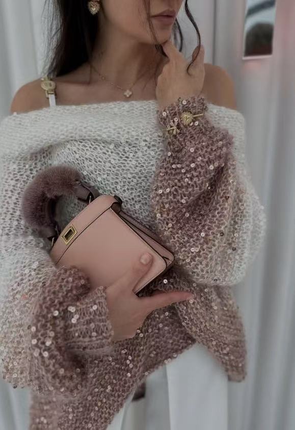 Glam Zipper Knit Cardigan