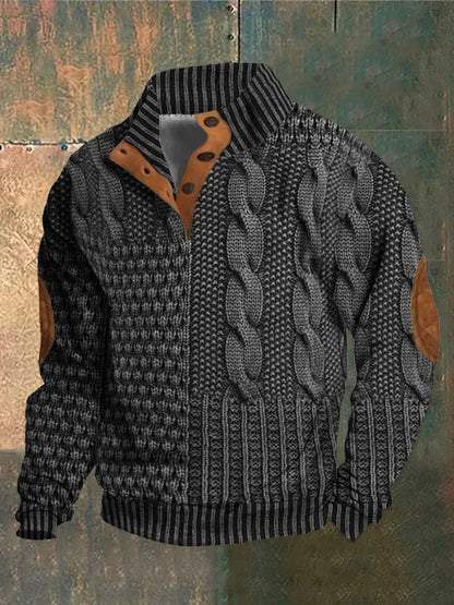 FÉNIX | Jersey patchwork de punto trenzado
