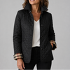 Women’s Stand Collar Quilted Jacket, Lightweight Button Down Outerwear