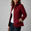 Women’s Stand Collar Quilted Jacket, Lightweight Button Down Outerwear