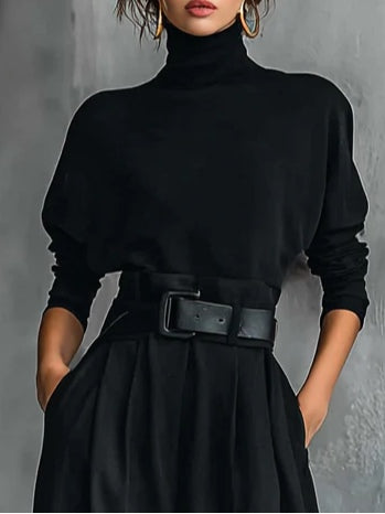 Conjunto de Cuello Alto y Pantalón Recto Cyrielle
