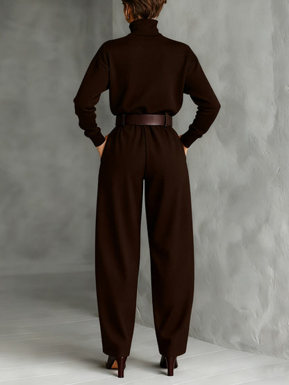 Conjunto de Cuello Alto y Pantalón Recto Cyrielle