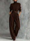 Conjunto de Cuello Alto y Pantalón Recto Cyrielle