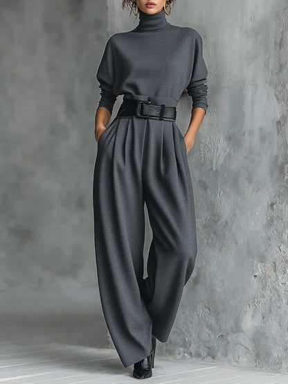 Conjunto de Cuello Alto y Pantalón Recto Cyrielle