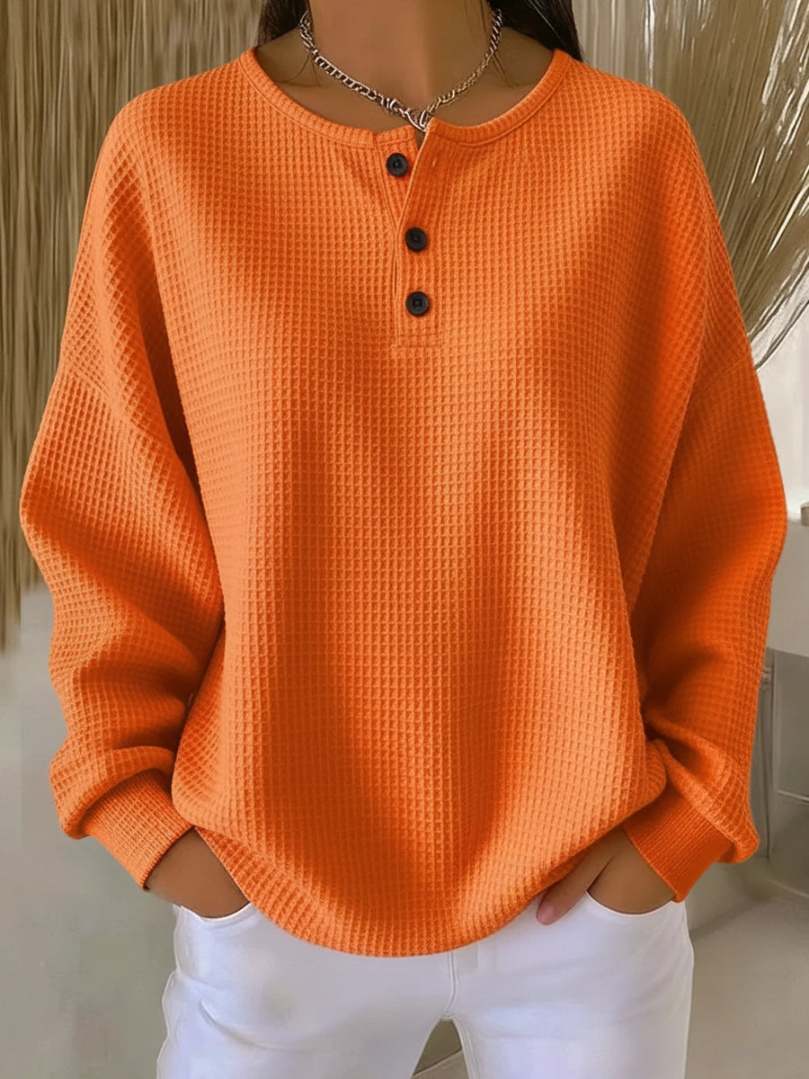 Chieti - Sudadera Henley Gofrada