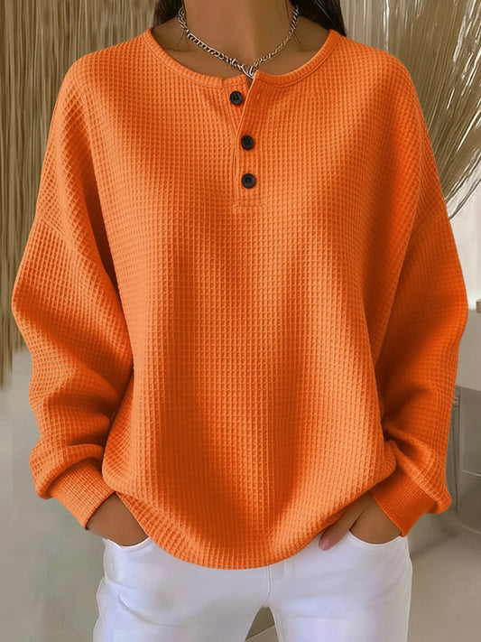 Chieti - Sudadera Henley Gofrada