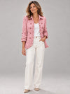 Chaqueta Amaia con volantes en color rosa