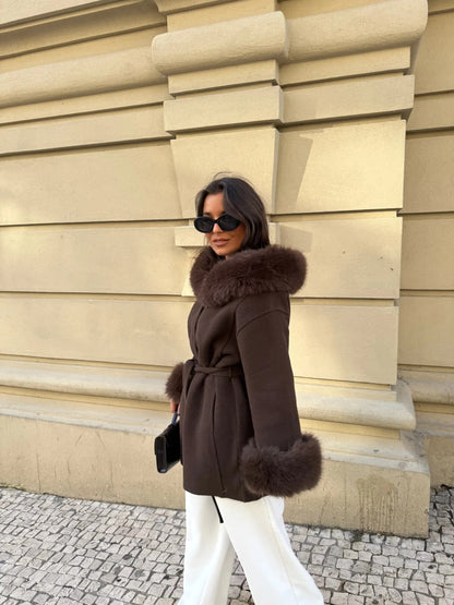 COCO - Chaqueta Marrón de Pelo