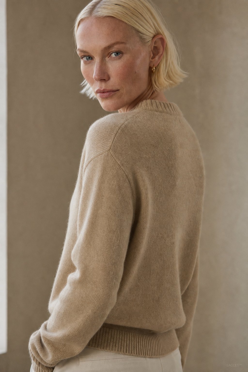 Madison Avenue Cardigan — Camel, studio product shot