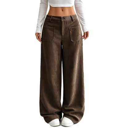 Pantalones de pierna ancha para mujer, de corte cómodo y holgado