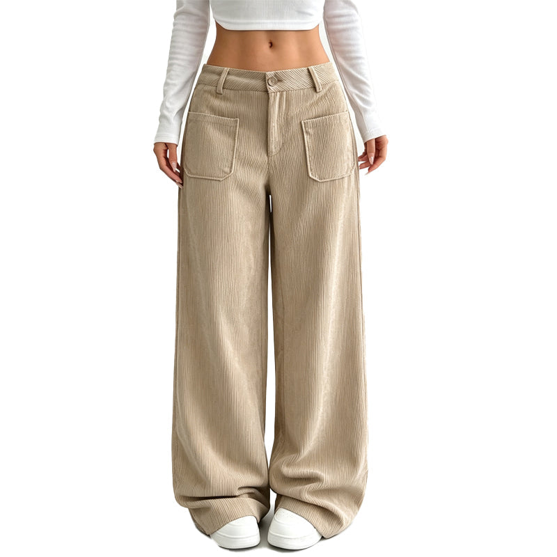 Pantalones de pierna ancha para mujer, de corte cómodo y holgado
