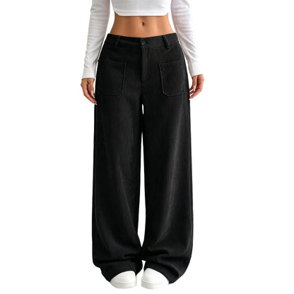 Pantalones de pierna ancha para mujer, de corte cómodo y holgado