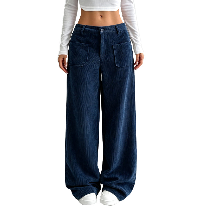 Pantalones de pierna ancha para mujer, de corte cómodo y holgado