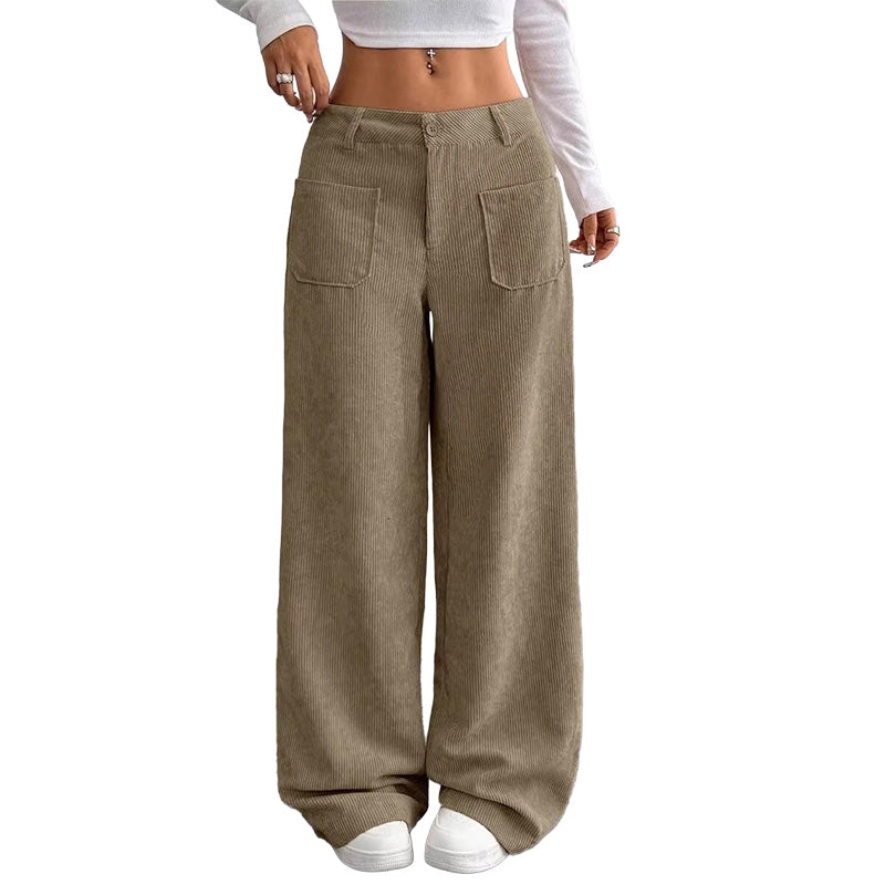 Pantalones de pierna ancha para mujer, de corte cómodo y holgado