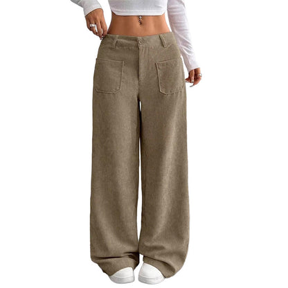 Pantalones de pierna ancha para mujer, de corte cómodo y holgado